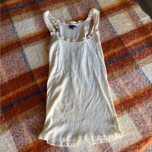American Eagle Outfitters White Lace Trim Tank Top